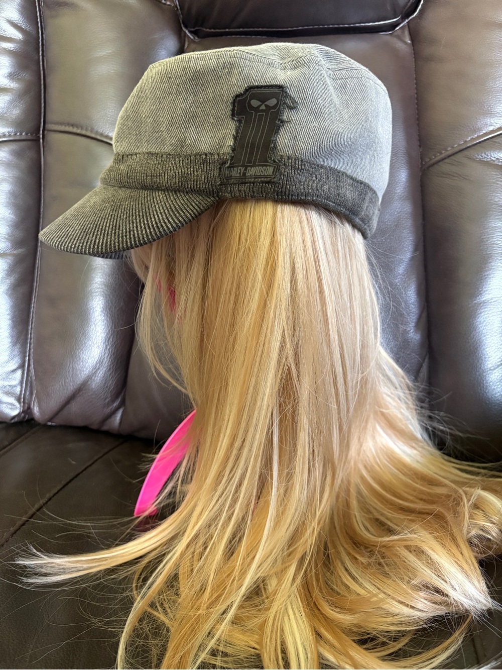 Harley-Davidson Gray Military Postman Style Hat with #1 Skull Patch
Mens /Ladies